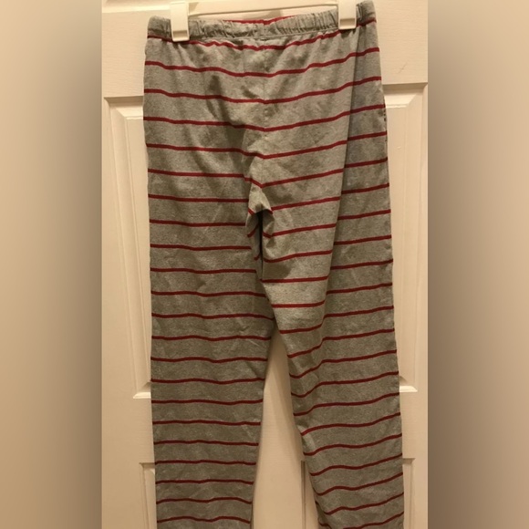 Burt’s Bees men’s red and gray stripe pajama bottoms - size M - Picture 2 of 5